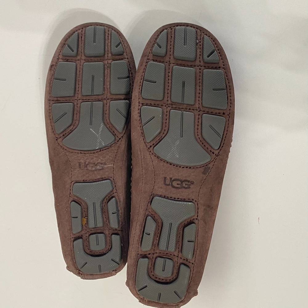 Ugg Australia Round Toe Dark Brown Suede Flat Loafers Faux-fur Lined 6 US/37EU - Picture 8 of 12